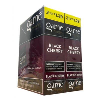 GAME CIGARS 2 FOR $1.29 BLACK CHERRY
