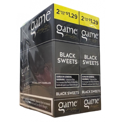 GAME CIGARS 2 FOR $1.29 BLACK SWEETS