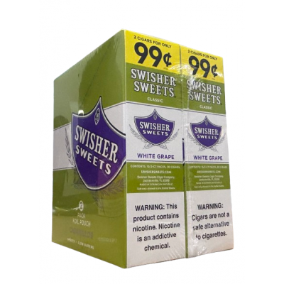SWISHER SWEETS CIGARS 2 FOR 99C WHITE GRAPE