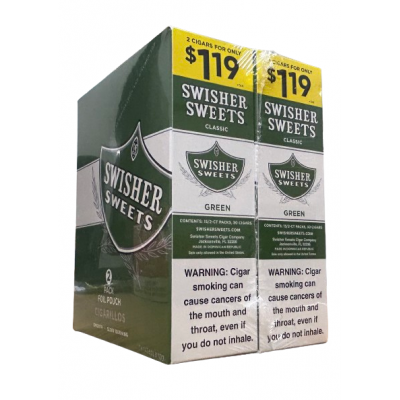 SWISHER SWEETS CIGARS 2 FOR $1.19 GREEN