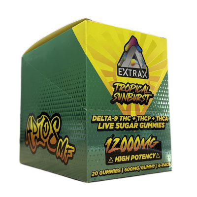 EXTRAX ADIOS MF LIVE SUGER GUMMIES 12000MG 20CT/6PK BOX TROPICAL SUNBURST