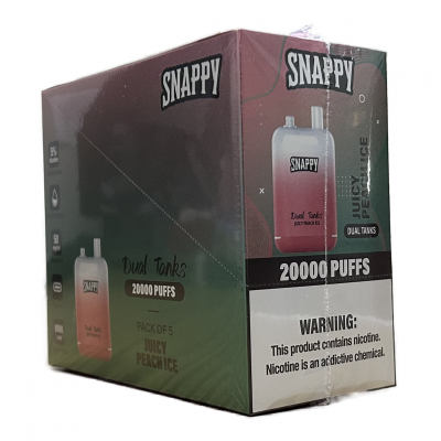 SNAPPY DUAL TANKS 20000 PUFFS PACK OF 5 - JUICY PEACH ICE