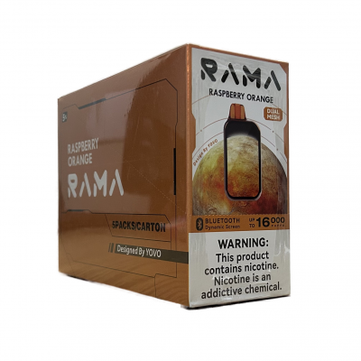 RAMA DUAL MESH BLUETOOTH DYNAMIC SCREEN 16000 PUFFS - RASPBERRY ORANGE
